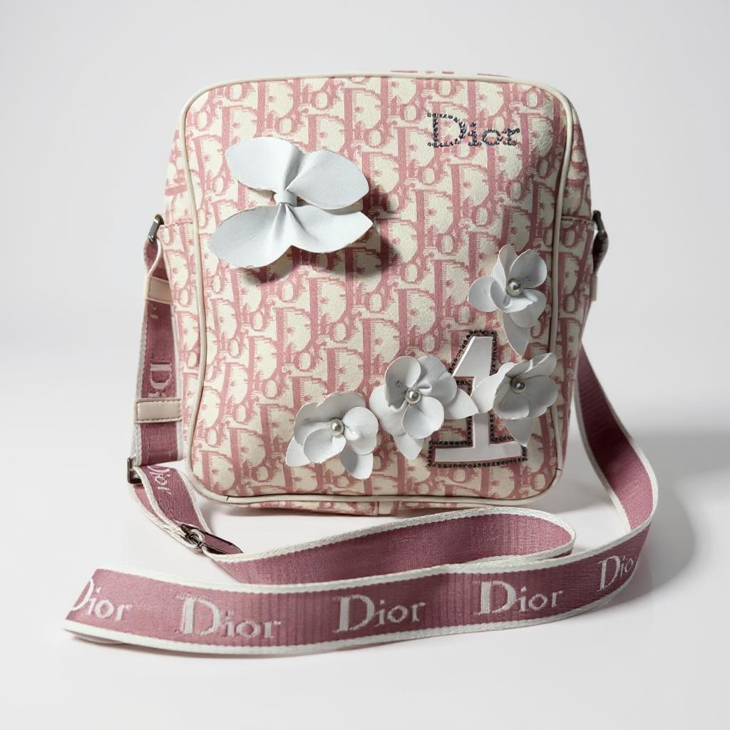 Christian Dior Pink and White Bag