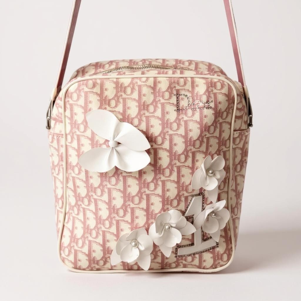 Christian Dior Pink and White Bag