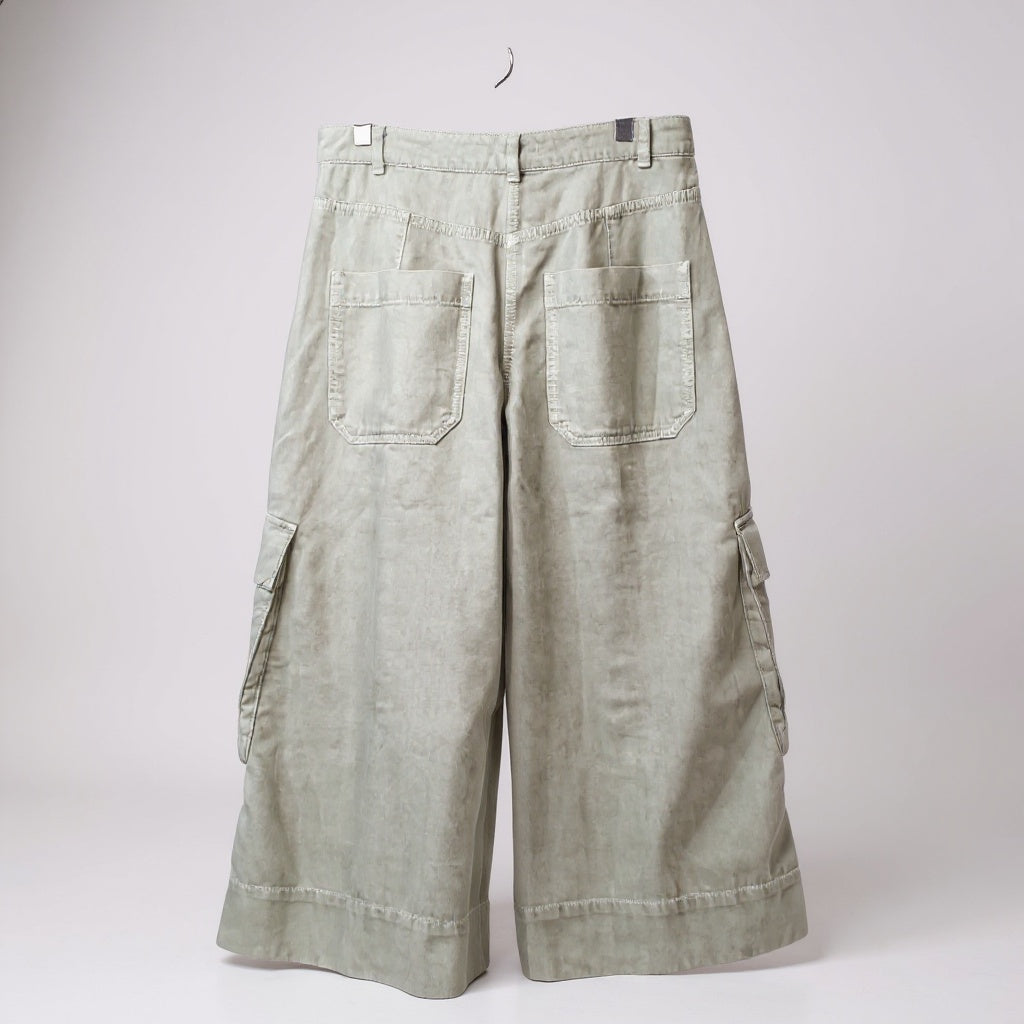 ME&EM Beige Cropped Cargo Trouser