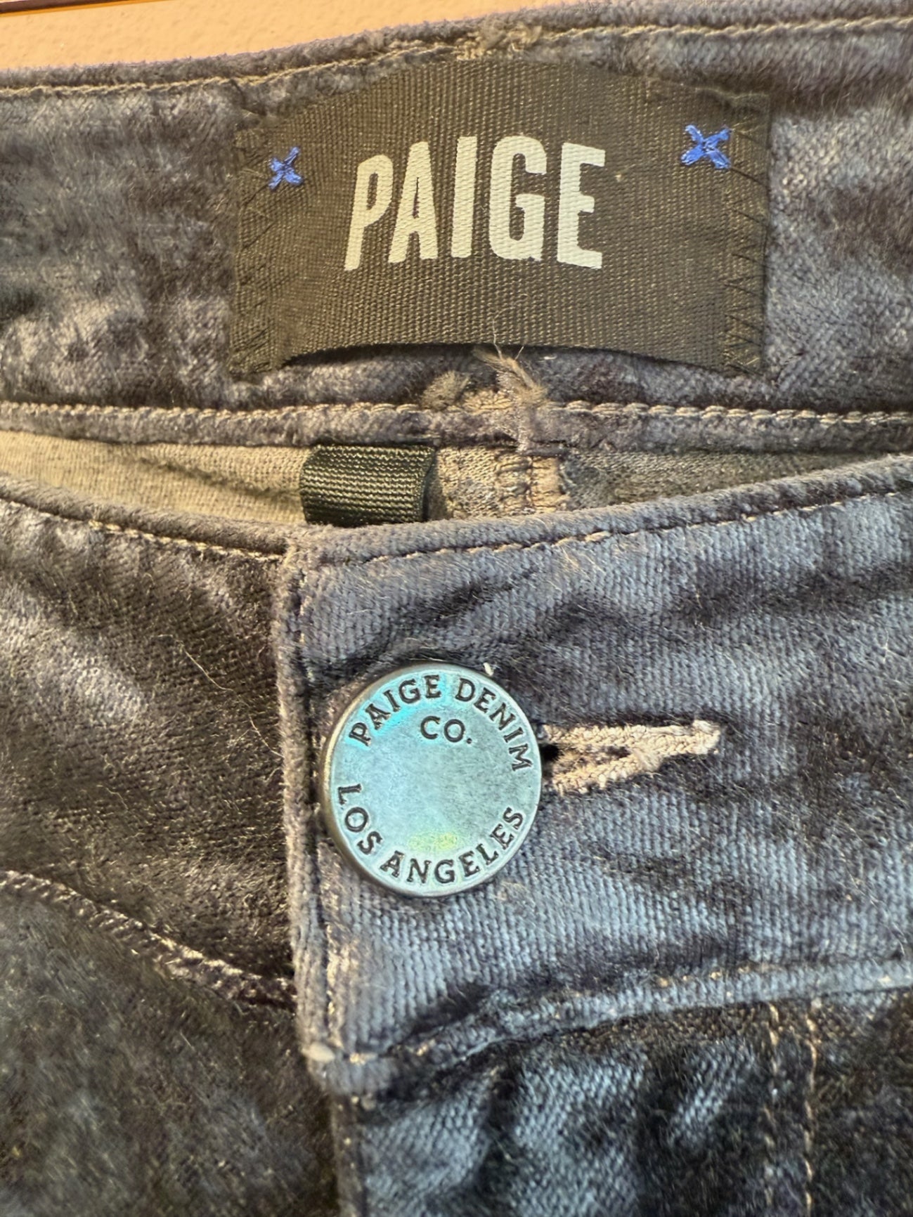 PAIGE Black Blue Trousers