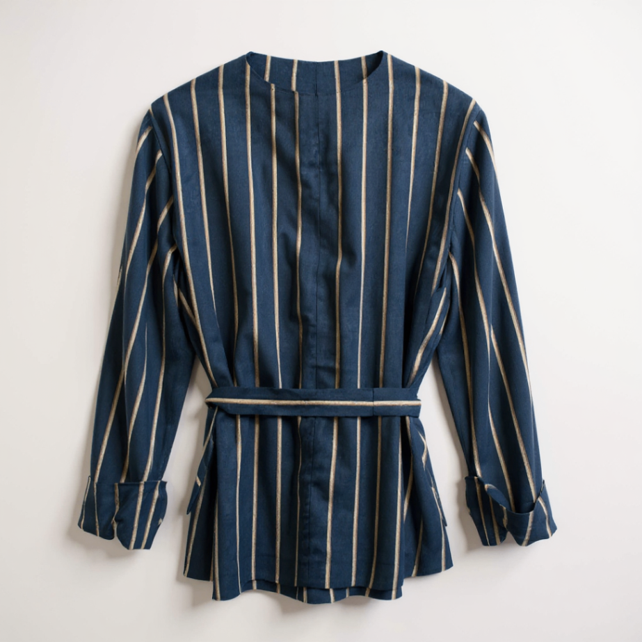 Massimo Dutti Navy Stripe Blazer