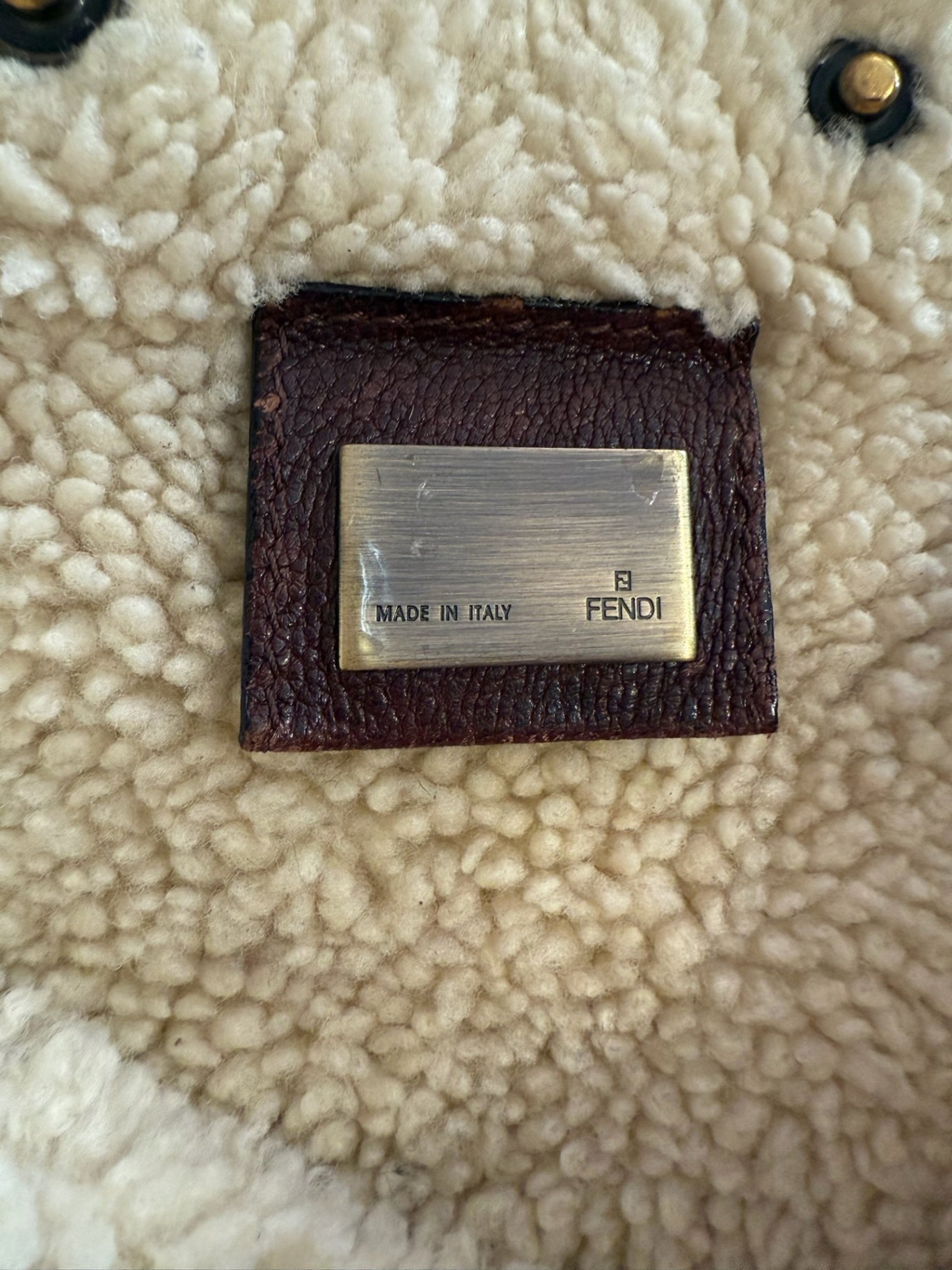 Fendi Brown Sheepskin Shoulder Bag