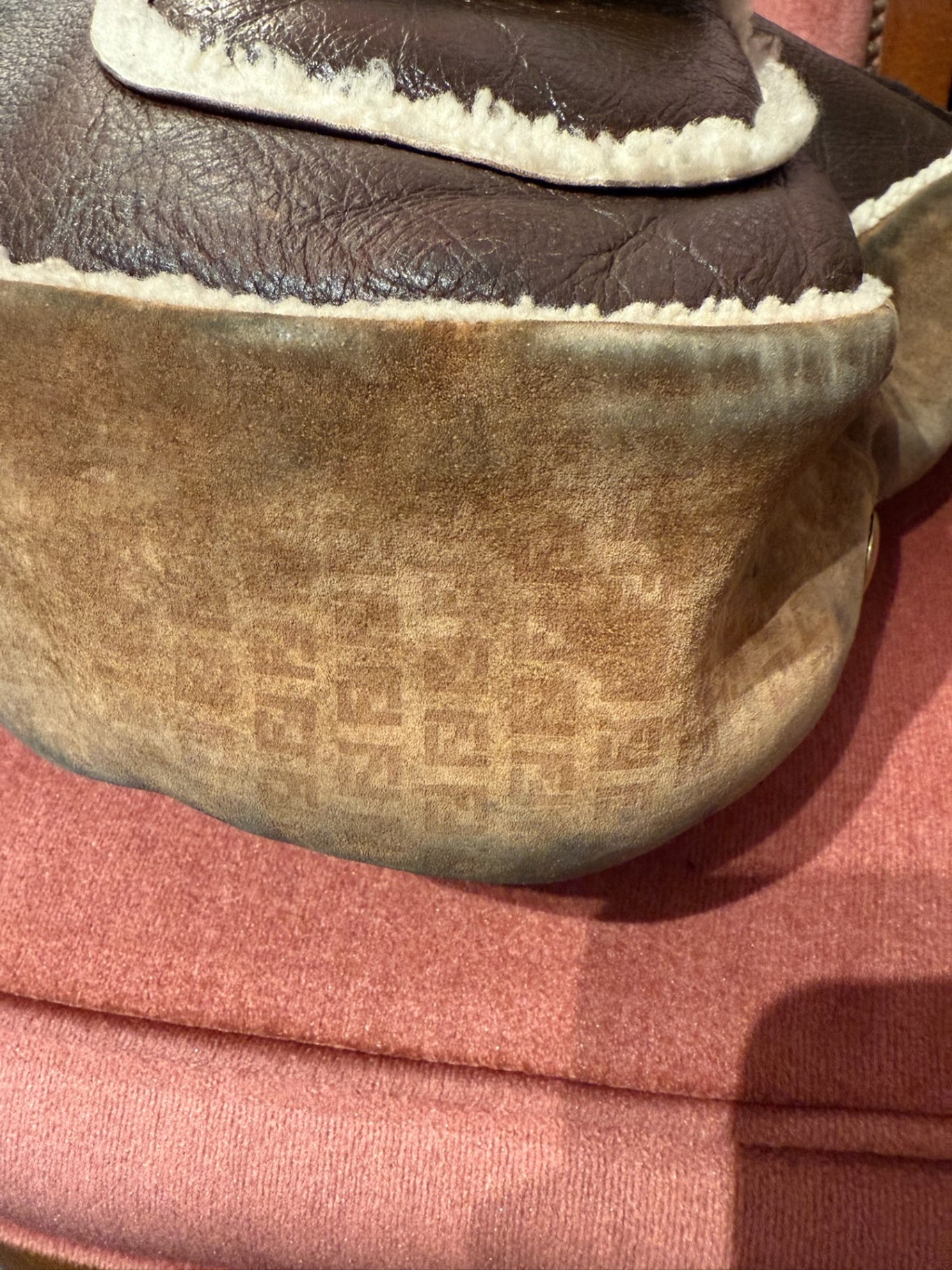 Fendi Brown Sheepskin Shoulder Bag
