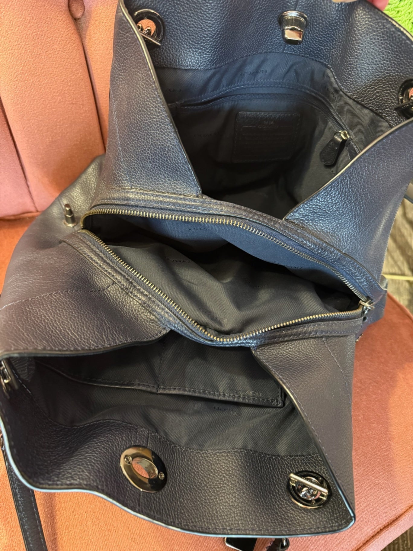 Coach Navy Shoulder Bag