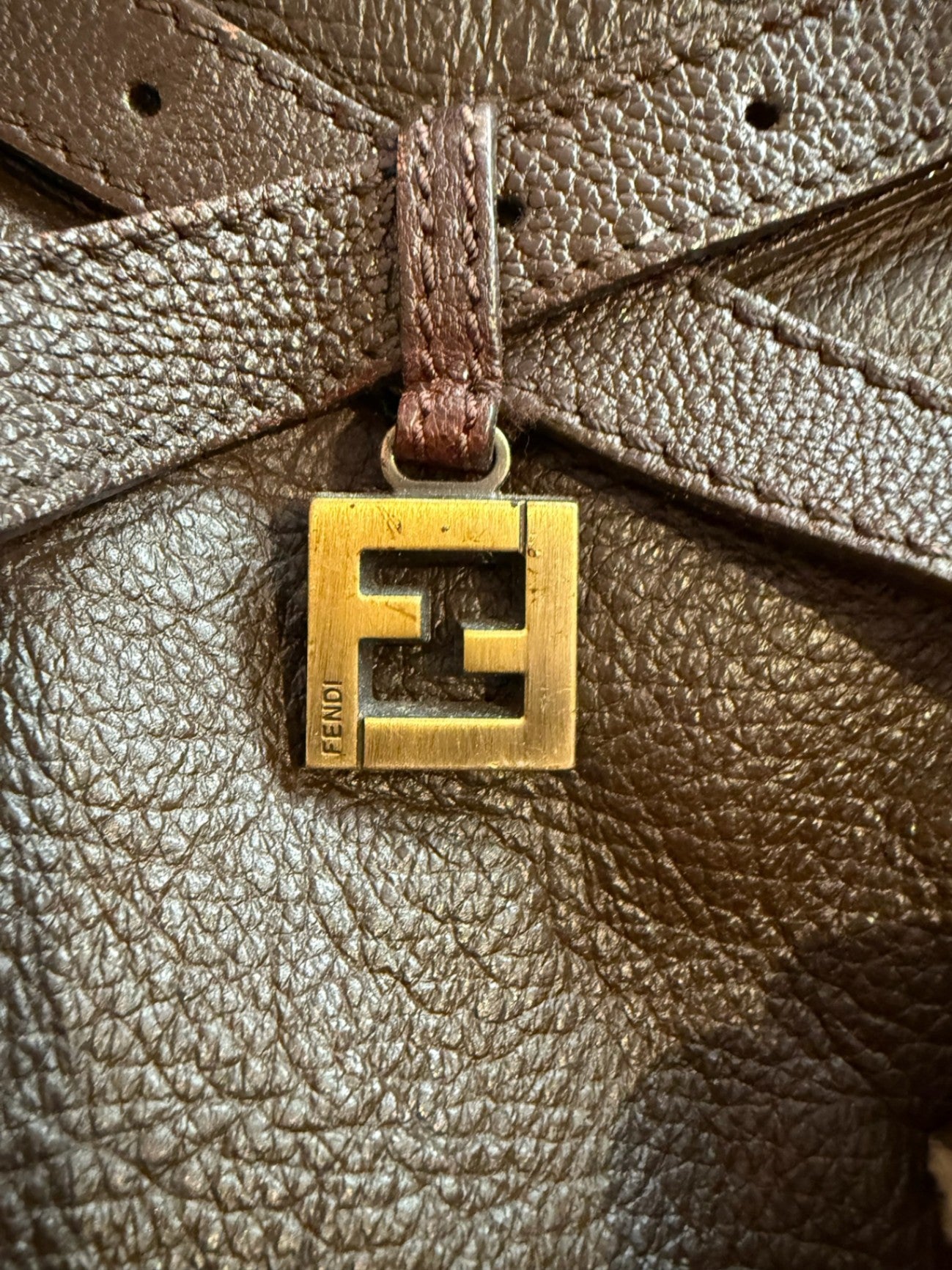 Fendi Brown Sheepskin Shoulder Bag