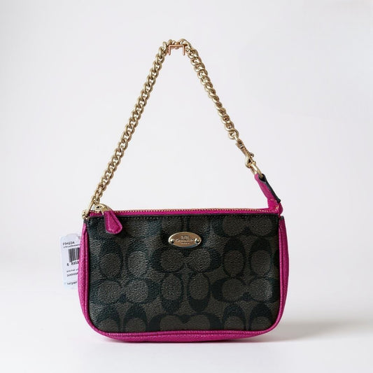 Brown/Cranberry Coach Handbag