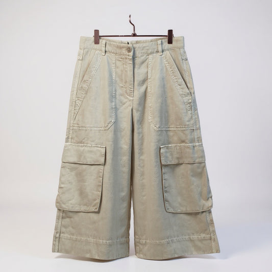 ME&EM Beige Cropped Cargo Trouser