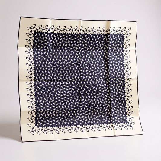 Coach Navy blue and white Silk Scarf