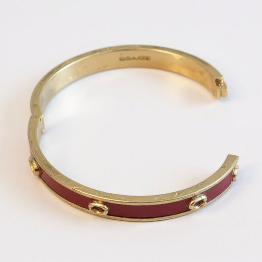 Coach Burgundy and Gold Bangle