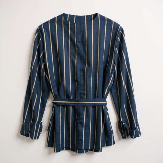 Massimo Dutti Navy Stripe Blazer