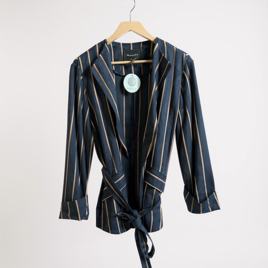 Massimo Dutti Navy Stripe Blazer