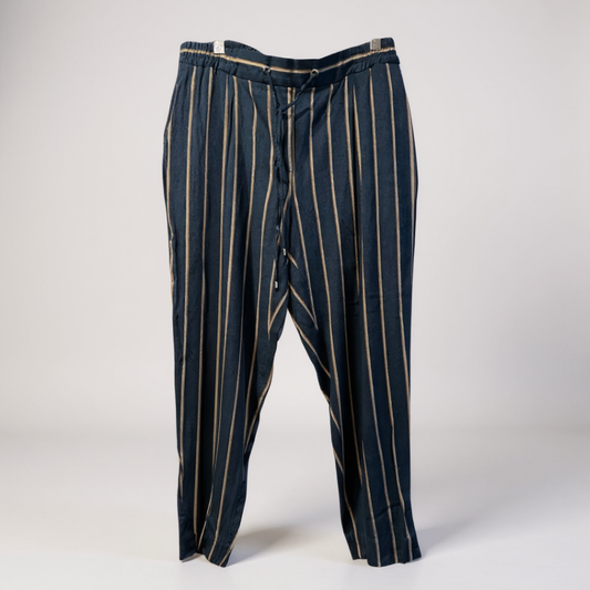 Massimo Dutti Navy blue with beige pinstripes Trousers