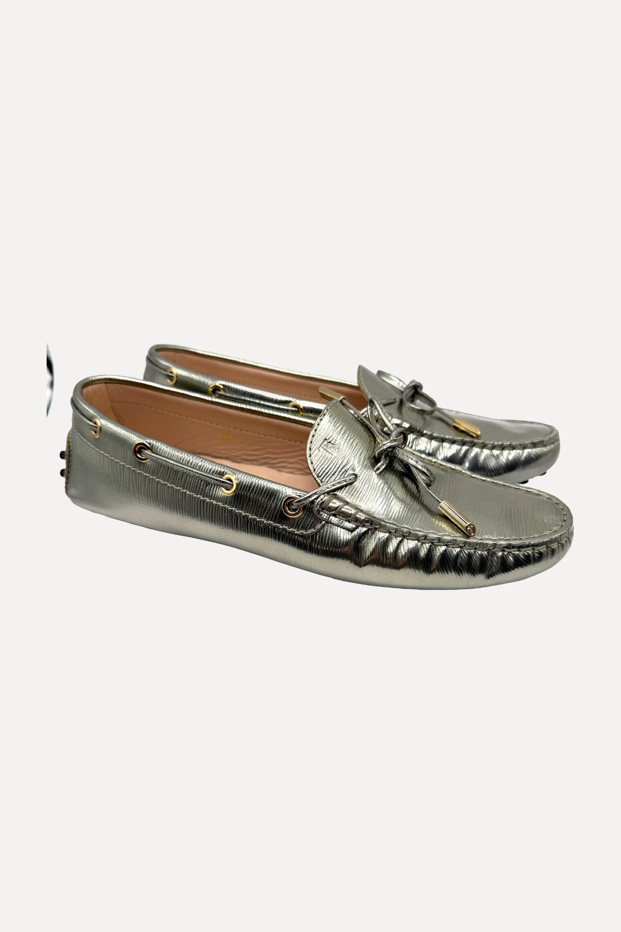 Tods Silver Loafers
