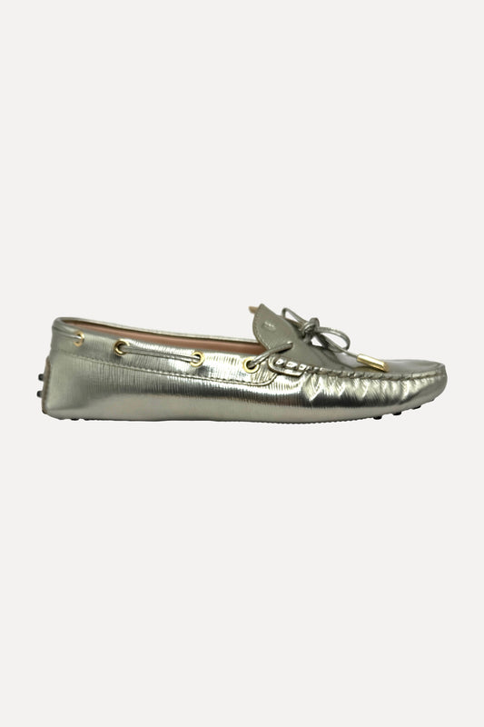 Tods Silver Loafers