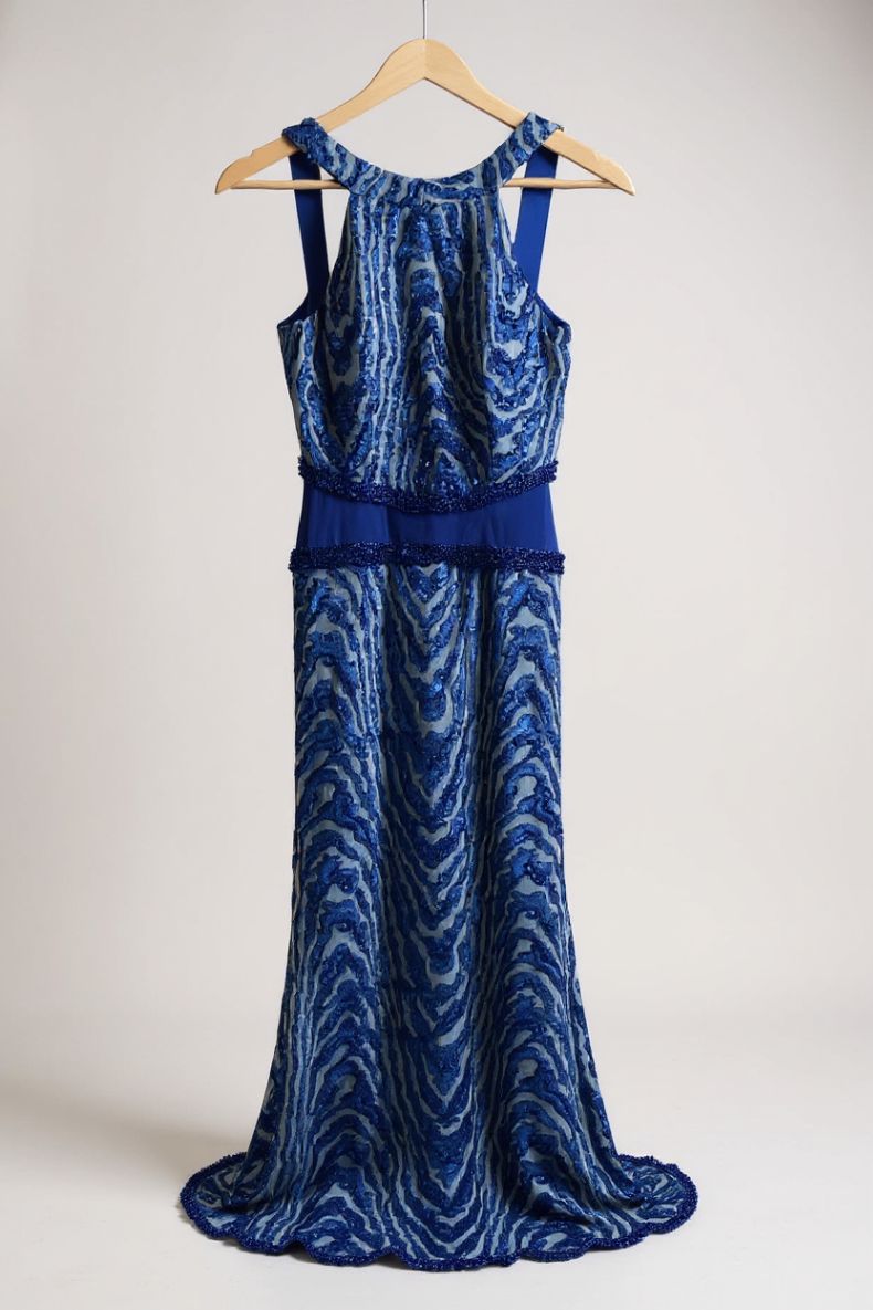 Pia Michi Sequin Evening Dress