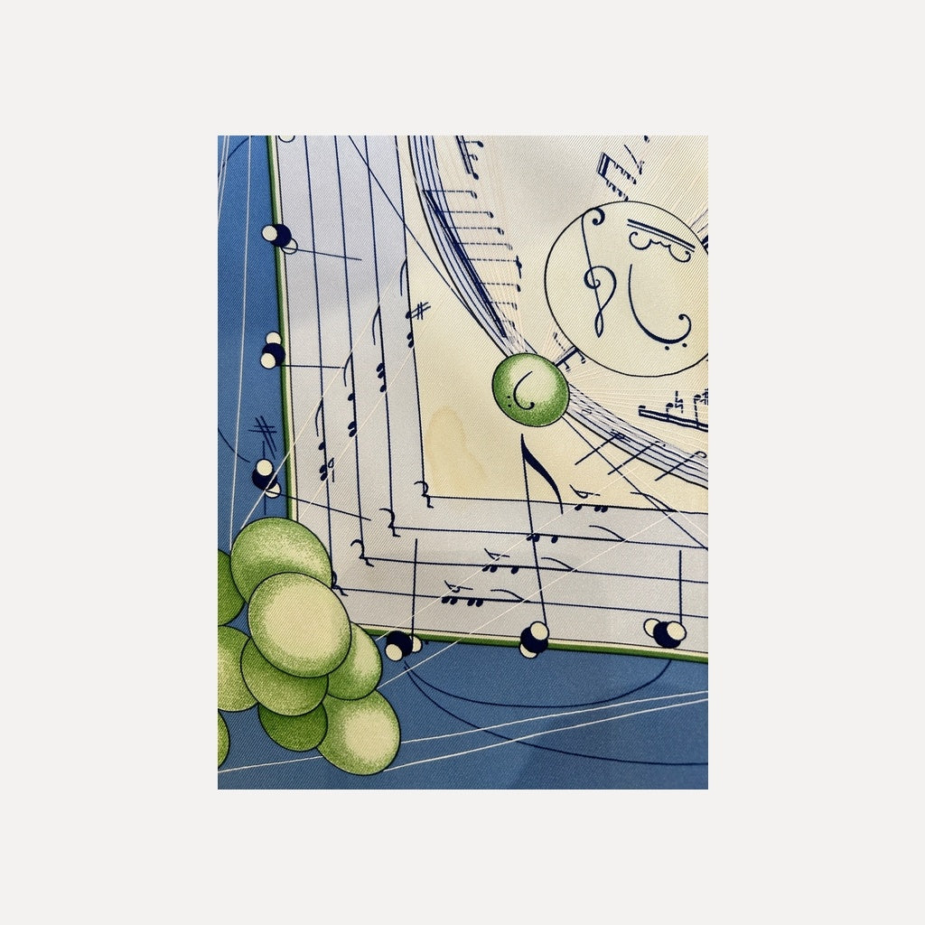 Hermès Cream and blue Scarf