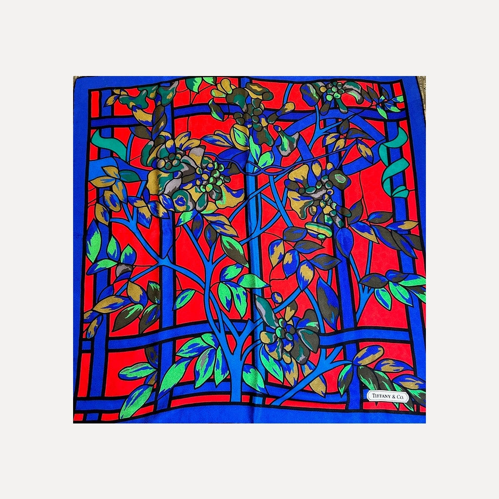 Tiffany & Co. Multicolor (Red, Blue, Green, Gold, Black) Scarf