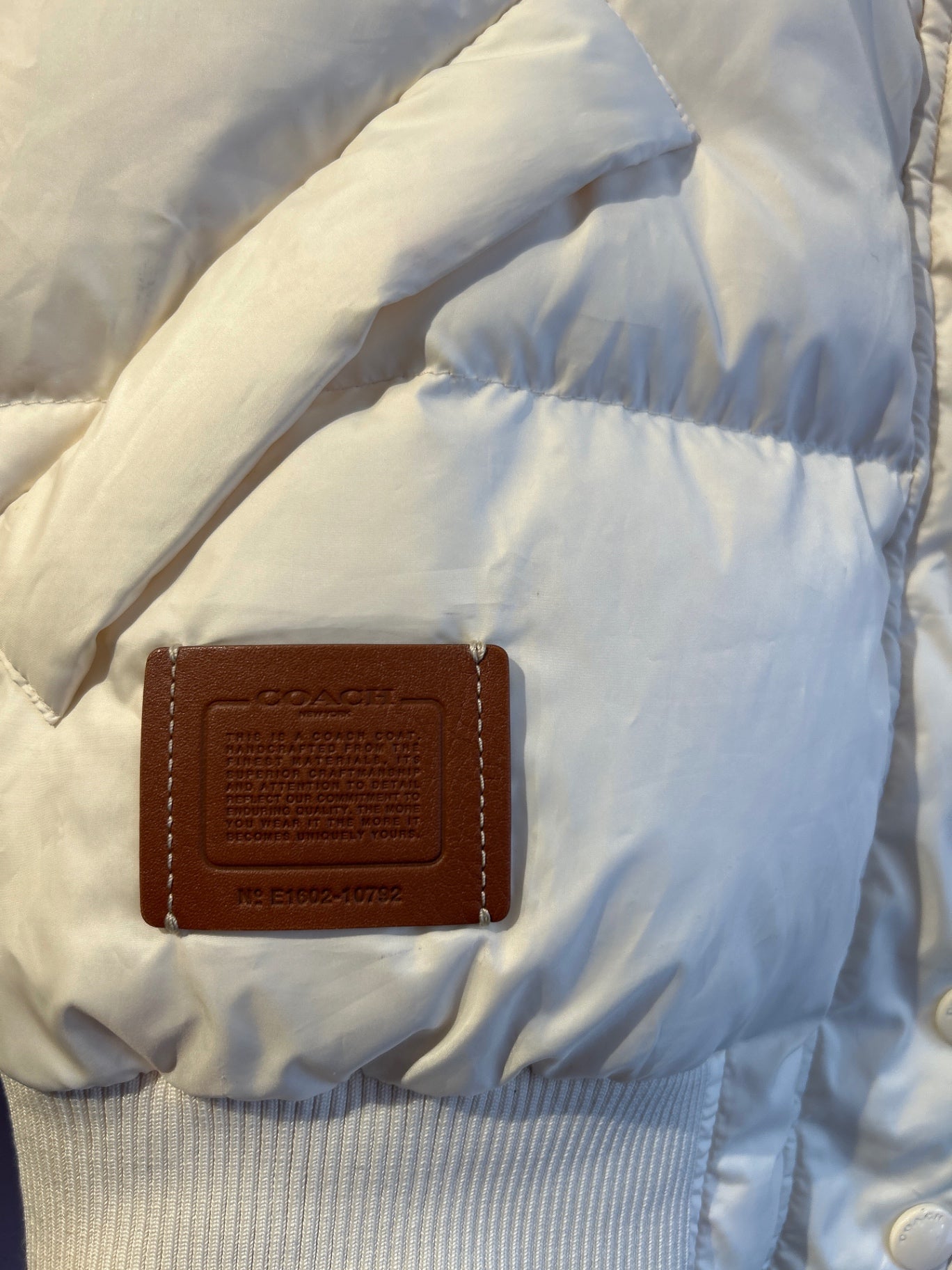 Coach Cream/Beige Jacket