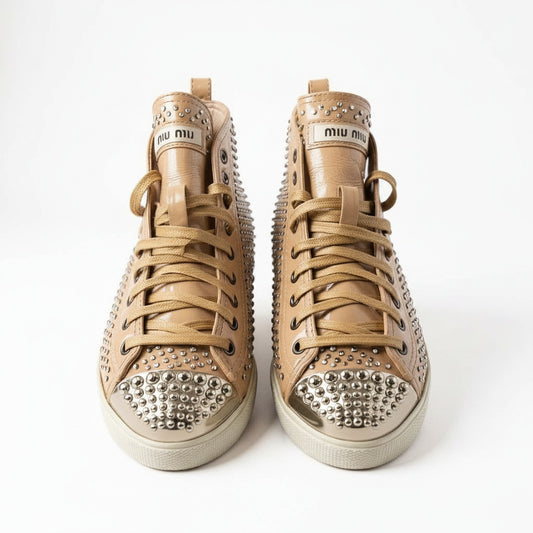 Miu Miu Beige with silver embellishments Sneakers